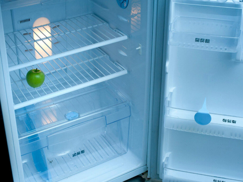 食材がほとんど入っていない冷蔵庫