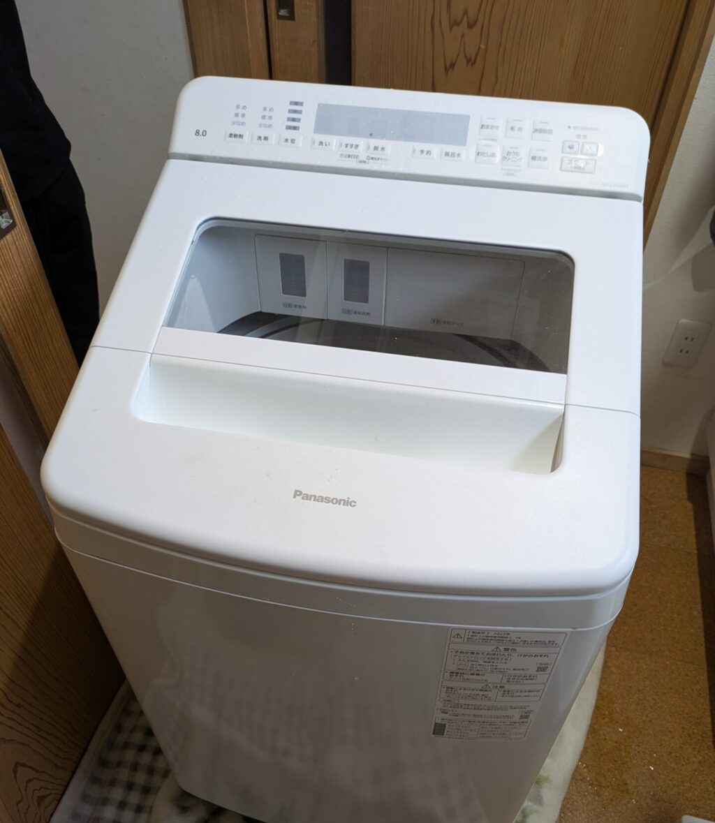 名古屋市天白区 Panasonic パナソニック 全自動洗濯機 NA-JFA8K2-Wの 